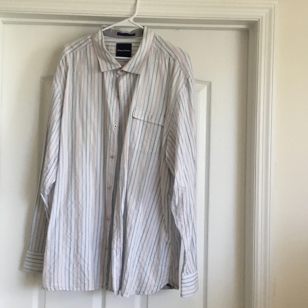 Tommy Bahama Men's White Striped Shirt Size 3XL